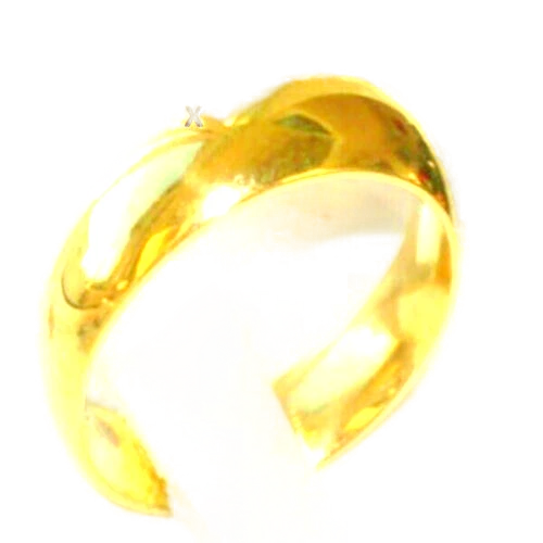 Ring wedding manly band stainless steel unisex 18kt yellow gold quality NEW - Image 1 of 4