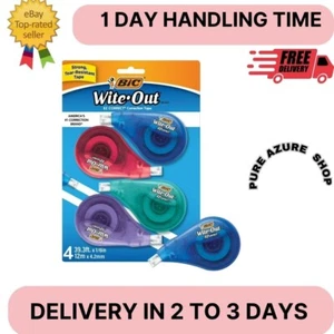BIC White-Out Brand EZ Correct Correction Tape,39.3 Feet,4-Count Pack of White - Picture 1 of 3