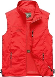 Hixiaohe Men's Causal Lightweight Outdoor Vest Fishing Work Travel Vest (Small) - Picture 1 of 2