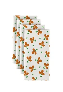 Orange Spring Flowers 18" x 18" Napkins 1 Dozen - Picture 1 of 1