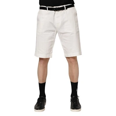 Pantalones Cortos DOLCE & GABBANA Blanco Chinos Algodón Elastizado Informal IT60/W46/XXXL 350usd Foto 1 de 4