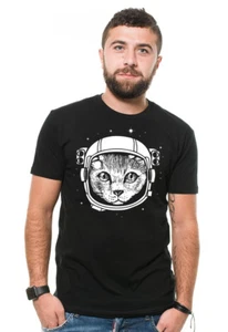 Astronaut Cat T-shirt Space Cat Tee shirt astro Cat Birthday T-shirt Cat Lover - Picture 1 of 8