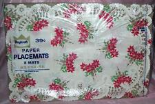 Vtg 1950s Pkg Paper Lace Placemats W 8 Pcs - Roylcraft Xmas Poinsettia , Crafts