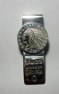 Custom TIFFANY Sterling Silver Money Clip With 999 Pure Silver 1929 Coin Round - Picture 1 of 9