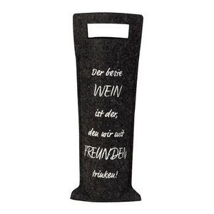 12 Stück Flaschentaschen Wein Filz Spruch Wein mit Freunden Geschenktasche - Bild 1 von 2
