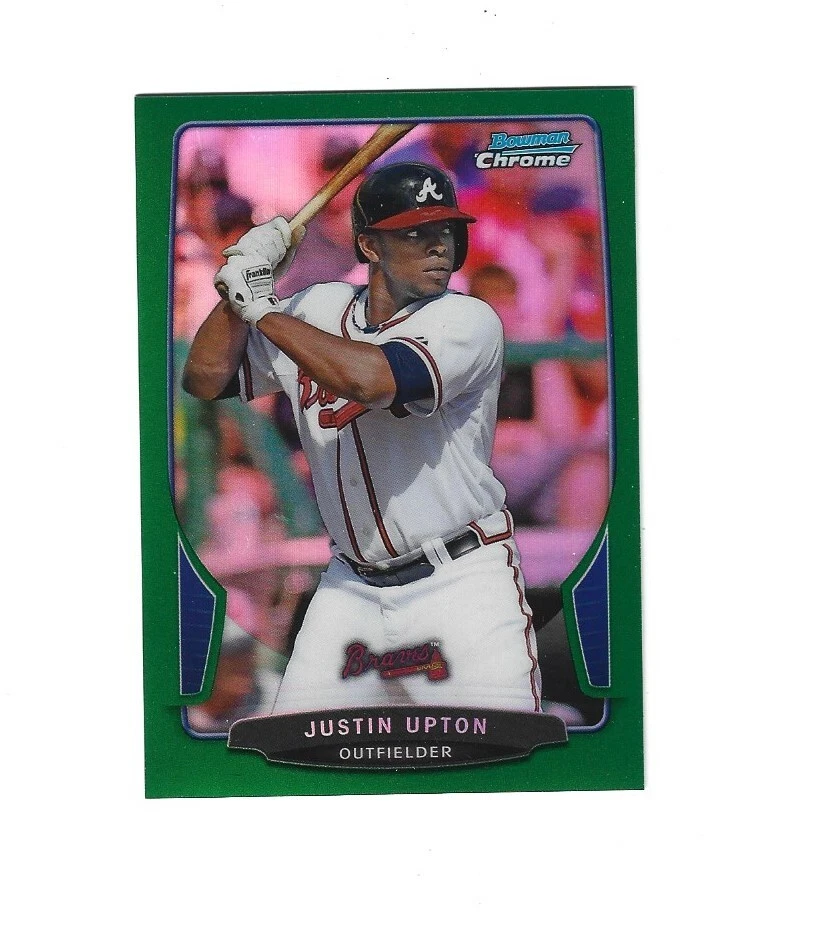 2013 Bowman Chrome Green Refractors #96 Justin Upton Atlanta Braves - Image 1 of 1