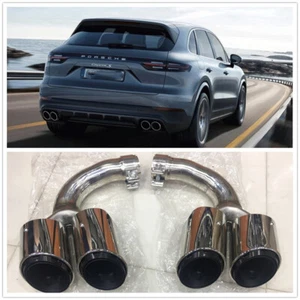 Für Porsche Cayenne 2018 2019 Endrohre Auspuffblende Auspuff Auslaufrohr Neu - Picture 1 of 6