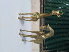 Vintage Bronze Giraffes 26/24 Inches Tall Figurine
