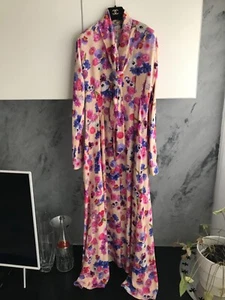 NATASHA ZINKO MAXIKLEID GEBLÜMT GR. 38/40 italienisch SEIDEN - Bild 1 von 12