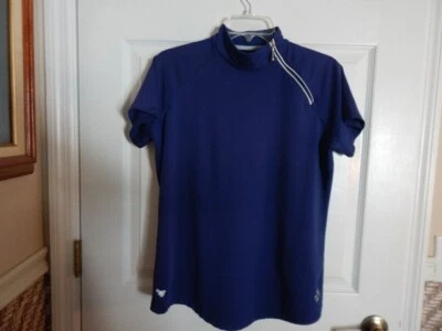 Jofit 海军蓝短袖模拟领运动服上衣 (L) — 第 1/4 张图片
