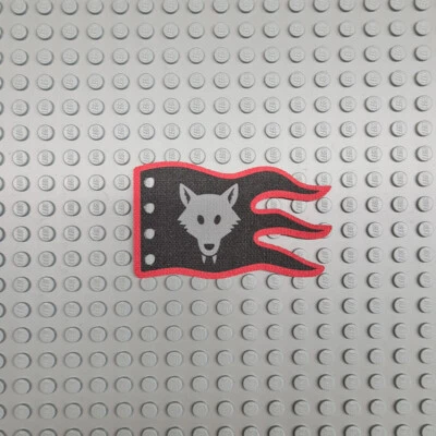 BRICKSTICKERSHOP Panno Personalizzato - Bandiera 8x5 Onda con Emblema Wolfpack