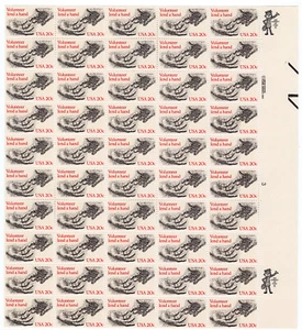 Scott #2039 Volunteer - Lend A Hand Sheet of 50 Stamps (2 Mr. Zip) - MNH - Picture 1 of 2