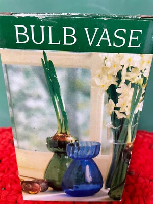 Ваза стартовая форсирующая Two's Company ручная выдувная стеклянная лампа, кобальтовый синий, новая в коробке, ваза 6 дюймов - Изображение 1 из 4