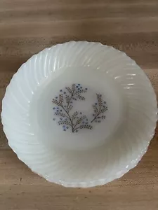 Set of 3 Termocrisa Mexico Milk Glass Blue & Brown Floral Swirl Edge 8.75”Plates - Picture 1 of 11