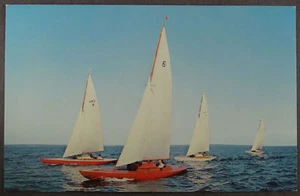 Cartolina Camden Maine Racing Finn Barche a vela - Foto 1 di 3
