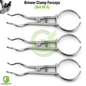 3 Stück Brühklemme Lochzange endodontie Gummi Damm Klemme Platzierzange - Bild 1 von 3
