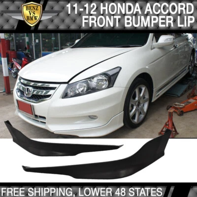 Fits Honda Accord 11-12 Sedan OE Style Front Bumper Lip Spoiler Splitters - PU Foto 1 de 3