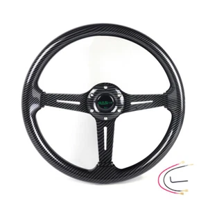 14inch Carbon Fiber Aluminum Racing Steering Wheel Drifting Deep Dish Universal - Picture 1 of 10