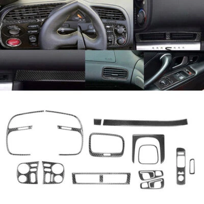 19Pcs For Honda S2000 04-09 Carbon Fiber Full Interior Kit Set Frame Trim Cover - Изображение 1 из 4
