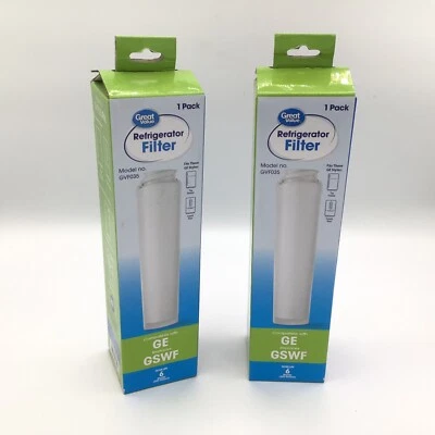 2 Great Value Refrigerator Filter Model No. GVF035 Replacement for GE GSWF New - Image 1 of 4