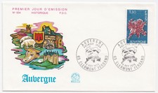 1975 France Fdc - Regions of France, Auvergne - 1.30 Fr Stamp