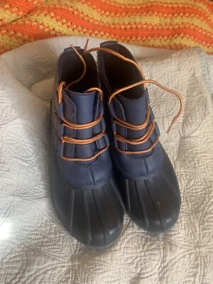 Women's 8 Jodi Duck Rubber Over Ankle Boots - Merona Navy Thermolite Rain snow - Image 1 of 4