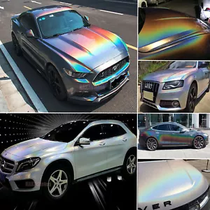 Full Car Wrap / Pearl Rainbow Chameleon Mirror Chrome Vinyl Sticker Stretch - US - Picture 1 of 29