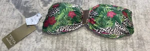 NEW Triya Green Pink Tropical Animal Print Padded bikini top Strapless - Picture 1 of 6