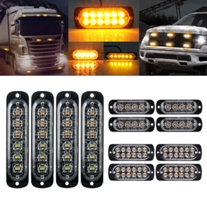 4/6/12 LED Auto Frontblitzer Blitzlicht Warnleuchte 12V-24V LKW KFZ Strobe Licht - Picture 1 of 24