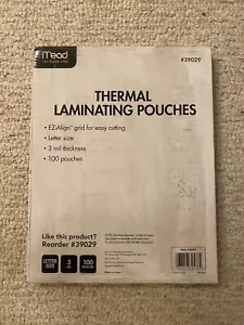 Mead EZAlign Thermal Laminating Pouches Letter Size 3 Mil 100 Pack - Laminating - Picture 1 of 2