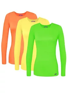 Sivvan 3 Pack Women’s Comfort Long Sleeve T-Shirt / Underscrub Tee Mixed Colors - Picture 1 of 119
