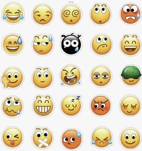 Smiley Face Emoji Stickers NEW (50 Pieces) - Picture 1 of 3