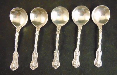 5 cucharas Whiting Mfg de plata esterlina reina imperial caldo sin mono 1893 Foto 1 de 4