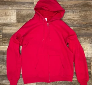 Hanes Herren EcoSmart Full Zip Hoodie Rot Gr. M Sweatshirt Fleece - Bild 1 von 5