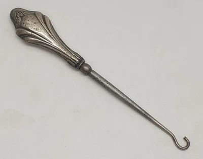 Sterling Silver & Steel Button Hook Birmingham Joshua Horton & Son 1912 - Image 1 of 4
