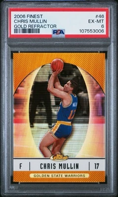 2006-07 Topps Finest Basketball Chris Mullin #46 Gold Refractor /50 PSA 6 HOF - Image 1 of 2