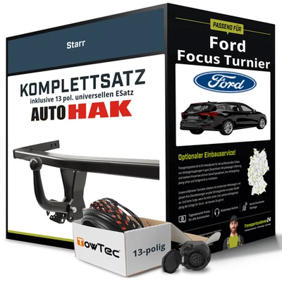 Für FORD Focus Turnier III Anhängerkupplung starr +eSatz 13pol uni 10-20 NEU - Bild 1 von 4