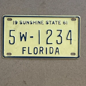 1961 Florida Wheaties Miniature mini Cereal Bicycle License Plate - Picture 1 of 4