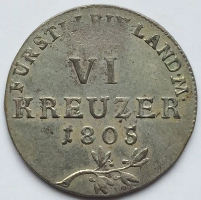 Fürstentum Leiningen, 6 Kreuzer 1805, AKS 2 *** SELTEN *** (#2594) - Bild 1 von 4