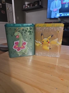 Set Of 2 Sealed Pokemon Stacking Tins - Grass And Electric - Picture 1 of 4