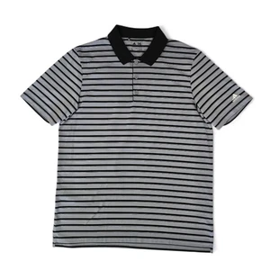 Adidas Herren Golf Poloshirt schwarz grau gestreift leichte Activewear Größe L - Bild 1 von 17