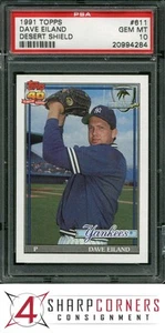 1991 TOPPS DESERT SHIELD #611 DAVE EILAND YANKEES PSA 10 - Picture 1 of 2