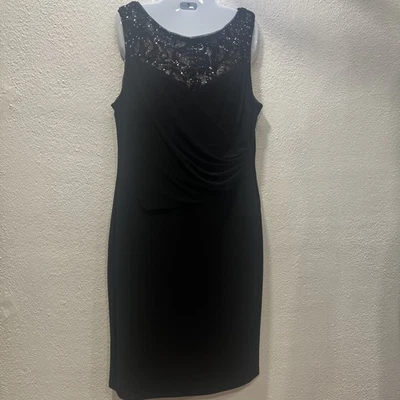 Vestido Lauren Ralph Lauren Sin Mangas Encaje Lentejuelas Acanalado Talla 16 Vestido Boda Foto 1 de 4