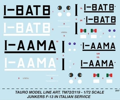 TAURO MODEL TM72/2119 JUNKERS F-13 ITALIAN SERVICE SCALA 1:72 - Immagine 1 di 3