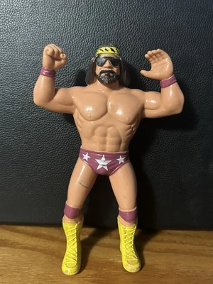 Macho Man Randy Savage 1986 Vintage WWF LJN Titan Deportes Variante Púrpura Foto 1 de 4