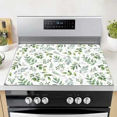 Cubierta superior de estufa para protector de vidrio eléctrico 28"x 20" verde salvia resistente al calor Foto 1 de 4