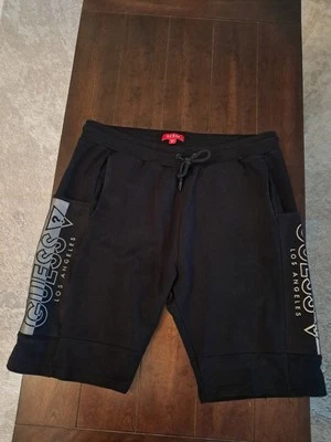Pantalones Cortos Negros Guess Los Angeles con Estampado de Logo Talla L Foto 1 de 4