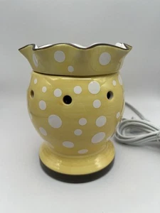 Scentsy Wachswärmer gepunktet gelb weiß gepunktet volle Größe nicht mehr produziert Frühling Sommer - Bild 1 von 8
