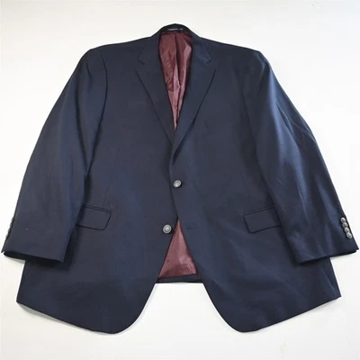 Chaqueta Blazer Abrigo Deportivo Hart Shaffner Marx 52R Azul Marino Hopsack Botón Plateado Para Hombre Foto 1 de 4