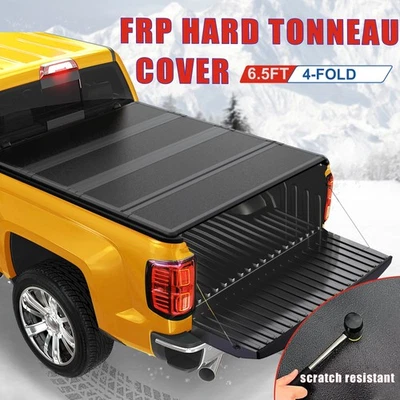 6.5FT 4-Fold FRP Hard Truck Bed Tonneau Cover For 2004-2014 Ford F150 F-150 - Image 1 of 4
